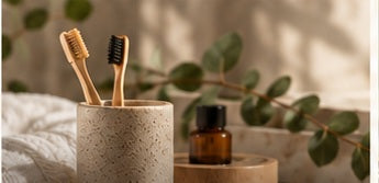Everyday Essentials pictured through natural textures and everyday rituals.